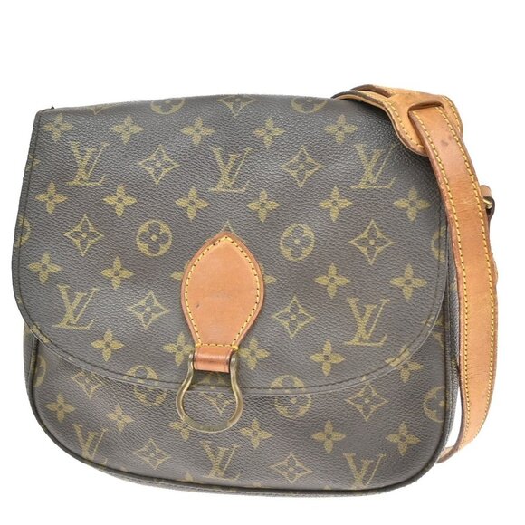 LOUIS VUITTON Saint Cloud GM Shoulder Bag Monogram Leather Brown - Picture 1 of 5